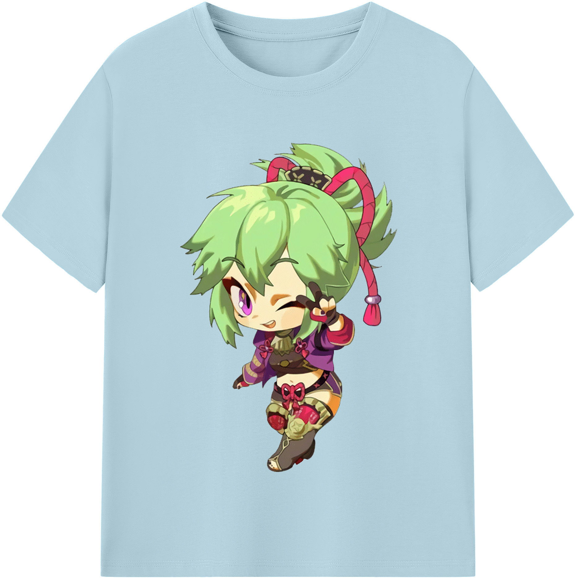 げんし神  久岐忍 くき しのぶ genshin Kuki Shinobu 綿100％半袖Tシャツ（フロントプリント）